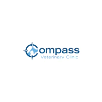 Compass Vet's logo with the outline of a compass and the silhouette of a dog and a cat comprising the C.