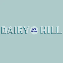 Dairy Hill's logo with a sage background